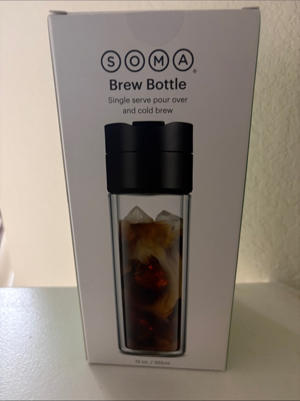Soma Brew Bottle - Black Lid, Clear Body